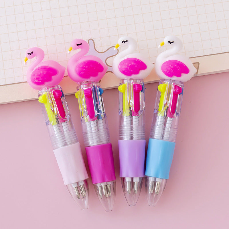 Wholesale Plastic Cartoon Cute Four-color Mini Ballpoint Pen